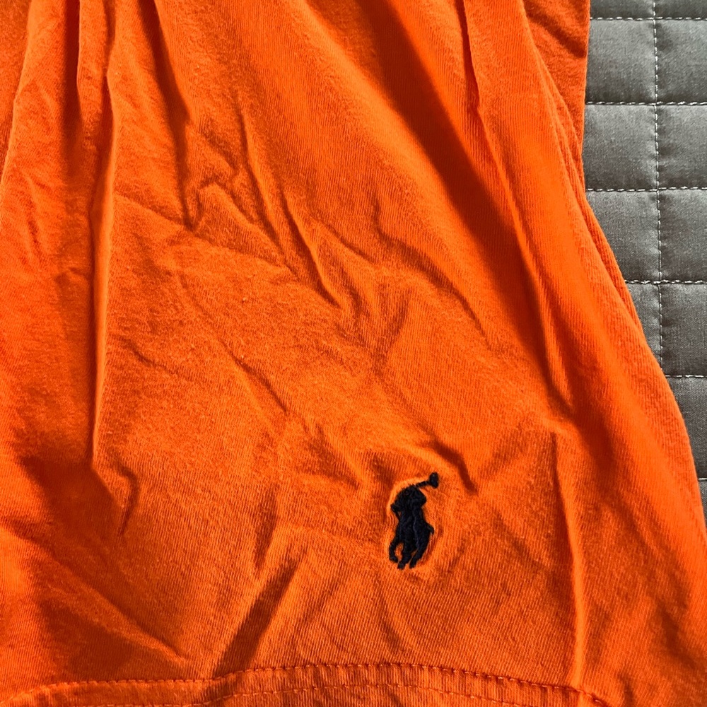 Polo by Ralph Lauren Men’s V-Neck T-Shirt in Bright Orange - Picture 5 of 5